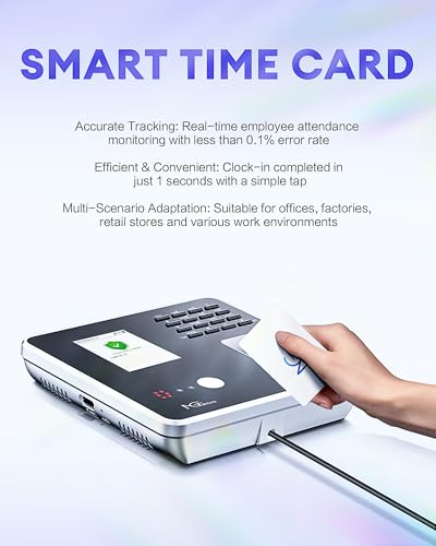 NGTeco Smart Time Card PVC Employee ID Card MB1, MB2, TC1, TC2, TC3, TC7 Time Clocks, Waterproof & Durable, 10 PCS