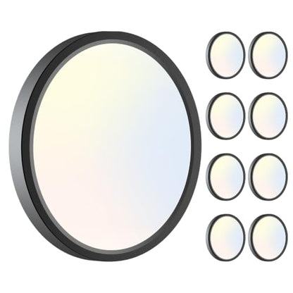 hepside Dimmable Flush Mount Ceiling Light Fixture Black, 3000/4000/6500K Ceiling Lamp, 7.5INCH 15W 1500LM Low Profile Light for Bedroom, Kitchen, Bathroom, Hallway, 8 Pack Black - color: Black, size: 7.5Inch-8pack