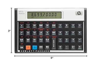 HP 12C Platinum Financial Calculator, 130+ Functions, RPN, Undo Key - color: HP 12CP - Black Face