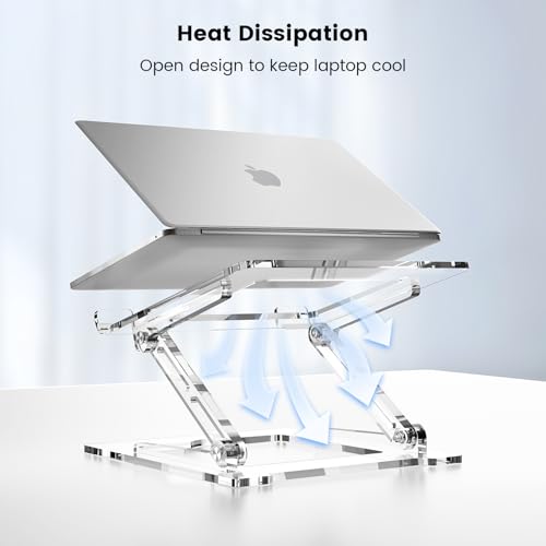 Laptop Stand for Desk, Portable Acrylic Laptop Riser, Ergonomic Adjustable Computer Stand Holder for Notebook MacBook Air Pro, Dell XPS, HP (10-17.3'') - color: A-White