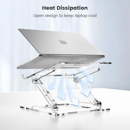 Laptop Stand for Desk, Portable Acrylic Laptop Riser, Ergonomic Adjustable Computer Stand Holder for Notebook MacBook Air Pro, Dell XPS, HP (10-17.3'') - color: A-White