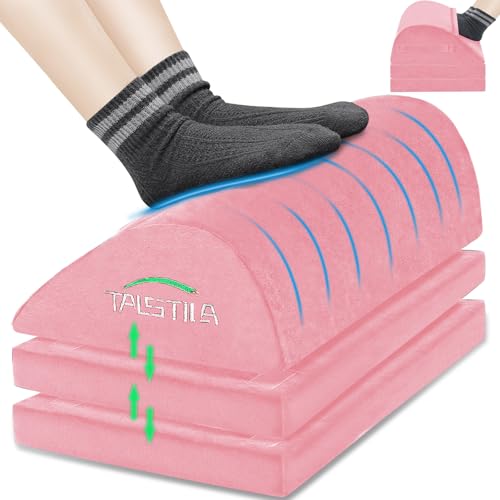 TALSTILA Foot Rest for Under Desk at Work, Under Desk Footrest, Ergonomic 3 Adjustable Heights Footrest, Footrest with Feet Warm Pocket, for Office Desk & Office Chair - Back & Leg Hip Pain Relief