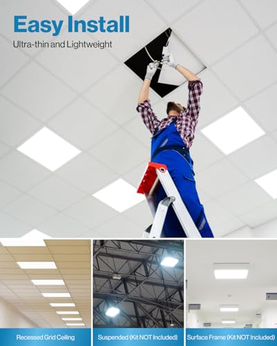 Sunco 2x2 LED Flat Panel Light, Dual Selectable CCT 4000K/5000K/6000K & Selectable Wattage 30W/35W/40W, 5200 Lumens, Dimmable 0-10V, Back-Lit Troffer Replacement Light Fixture ETL - size: 2x2