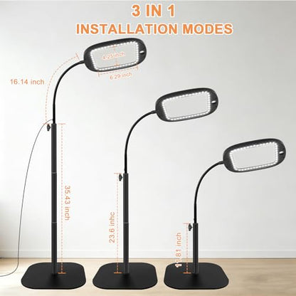 Floor Magnifying Glass with Light and Stand, 30X 10X Floor Magnifying Lamp