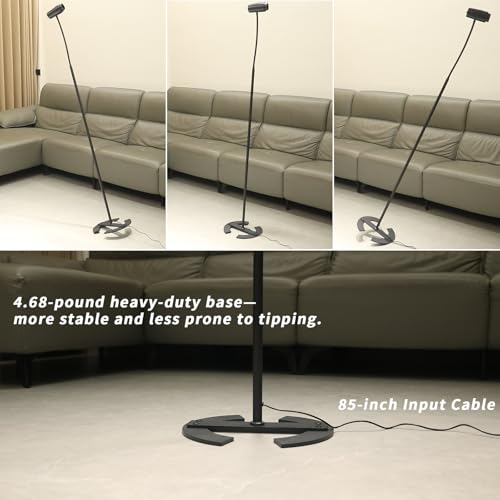 Reading Floor lamp Over Chair Gooseneck Standing Spotlight Light - color: Matte Black