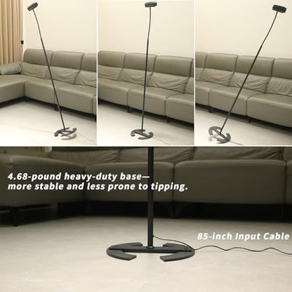 Reading Floor lamp Over Chair Gooseneck Standing Spotlight Light - color: Matte Black