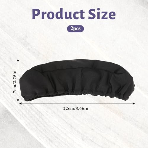 2 PCS Stretch Polyester Office Chair Armrest Covers, Elastic Washable Removable Chair Arm Protector Sleeve, Durable Fabric Arm Cover for Home Office Desk Computer Chair (Black)
