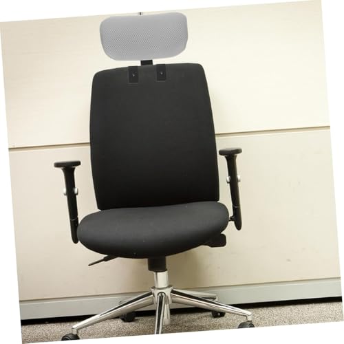 Durable Office Chair Headrest Attachment,Lift Adjustable Angle Desk Chair Head Support Cushion for Chair Back Thickness Within 2cm (Grey-Black Frame) - color: Grey-black Frame