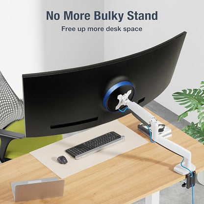 AVLT Single 17"-45" Monitor Arm Desk Mount Premium - White - color: White