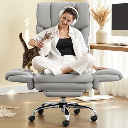 FelixKing Office Chair, Flip Armrests for Pets Criss Cross Legged,Gray - color: Grey