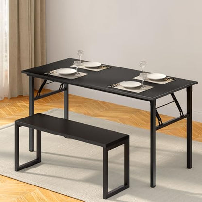 Need Home Office Desk - 60 Inches Large Computer Desk Sturdy Black Table Foldable Desk Gaming Computer Table No Assembly Required AC5CB 60 inch | Black Frame Writing Gaming Work Table/Foldable Home Office Desk/Sewing Table, No Assembly Required - color: B