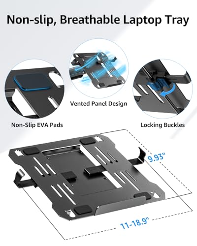 MOUNTUP 2-in-1 Laptop and Monitor Desk Mount, Laptops Arm Holds 4.4-22lbs - size: Dual-With Pole