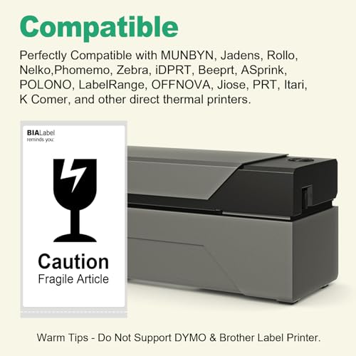 12 Rolls 2.25" X 4" Thermal Printer Labels, 350/Roll - Direct Thermal Labels Compatible with Zebra & Rollo Printers, BIAlabel - size: 2-1/4" x 4"
