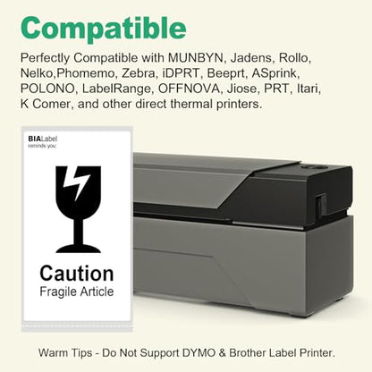 12 Rolls 2.25" X 4" Thermal Printer Labels, 350/Roll - Direct Thermal Labels Compatible with Zebra & Rollo Printers, BIAlabel - size: 2-1/4" x 4"