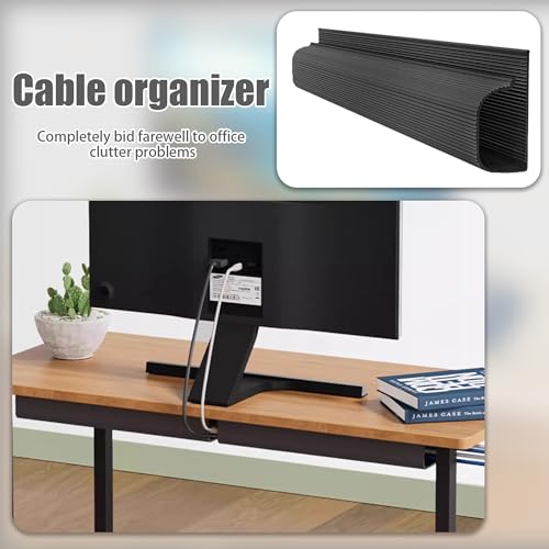 Cable Management Under Desk - 6 Pack 40CM Cord Organizer, Self-Adhesive Cable Organizer & Cord Hider, Wire Organizer for Desk