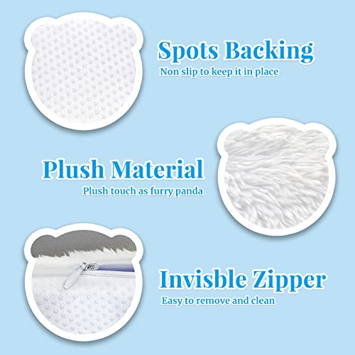 2Pack Plush Panda Chair Armrest Pads, Memory Foam Kawaii Chair Armrest Cushion with Velcro Strap, Adjustable & Washable Ergonomic Elbow Support Decompression for Home Office Gaming Chair