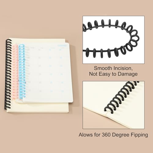 PATIKIL 8.5mm(1/3") Plastic Spiral Binding Coils, 30 Pcs Binding Spirals 20-25 Sheet Capacity Binding Spirals for Binding Paper Sheets, Black - color: Black, size: 8.5mm(1/3")