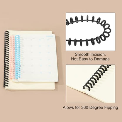 PATIKIL 8.5mm(1/3") Plastic Spiral Binding Coils, 30 Pcs Binding Spirals 20-25 Sheet Capacity Binding Spirals for Binding Paper Sheets, Black - color: Black, size: 8.5mm(1/3")