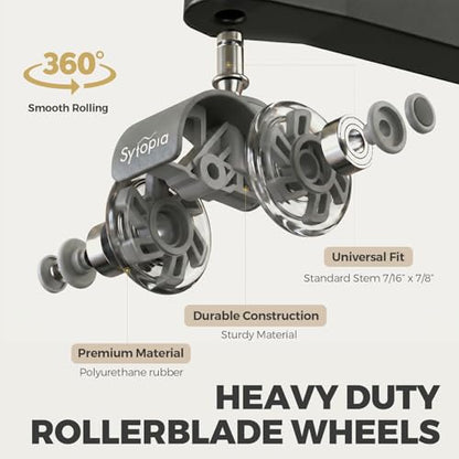 Office Chair Wheels Replacement, 2.5 Inch Universal Casters for Hardwood Floors & Carpet, Heavy Duty, Quiet, Scratch-Free, Fits Most Chairs, Easy Install, Set of 5,Light Grey - style: 2.5 inch-Light Grey