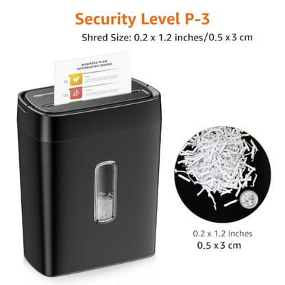 Amazon Basics 12-Sheet Cross-Cut Paper and Credit Card Shredder with Overheat Protection, Black (New Model) - color: Black, size: 12 Sheet