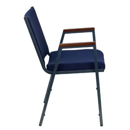 Flash Furniture Hercules Fabric Stack Chair with Arms, Navy Blue, 4-Pack - color: Navy Patterned Fabric, size: Set of 4
