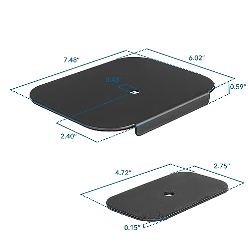 Mount-It! Monitor Mount Reinforcement Plate, Steel Desk Protector for Glass and Thin Tabletops, Compatible with C-Clamp and Grommet Mounts, Anti-Skid EVA Pads, Supports Multi-Monitor Setups