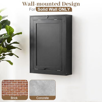 Tangkula Folding Wall Mounted Desk, Convertible Fold Out Floating Table with Storage Shelves, Space-Saving Drop Leaf Table, Murphy Desk for Craft, Study, Small Spaces, Home Office, Dorm, Black - color: Black