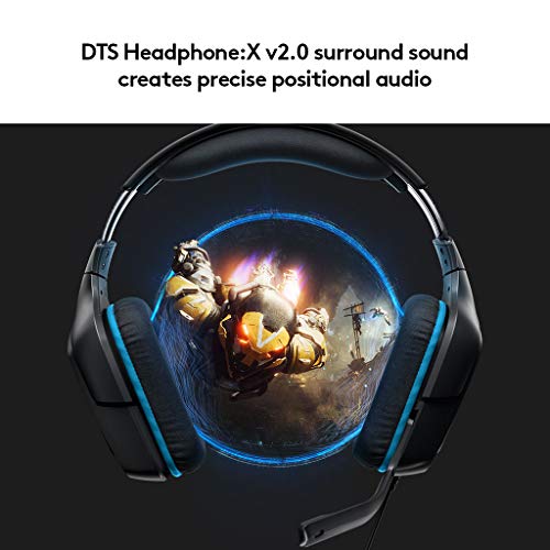 Logitech G432 Wired Gaming Headset - Black | DTS Headphone:X 2.0, 50 mm audio drivers, USB and 3.5 mm jack, Flip-to-Mute mic, PC compatible