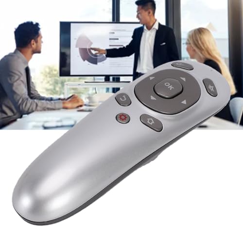 Wireless Presentation Clicker, Multifunctional 2.4G USB Ergonomic Remote Control Presenter, Plug and Play Design, for Laptop Computer