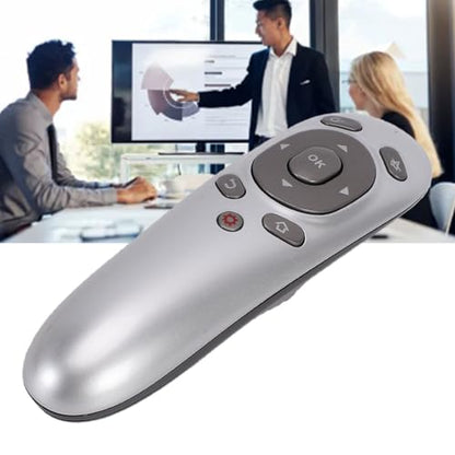 Wireless Presentation Clicker, Multifunctional 2.4G USB Ergonomic Remote Control Presenter, Plug and Play Design, for Laptop Computer