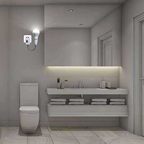 Plug in Light Socket Adapter,4Pack Extension Light Socket Converter Plug Lamp Socket Desk Extender Lamp Bulb Holder E26/E27 All Direction Bulb Adapter with Switch 5.9''Gooseneck For Bedside Plant Grow - color: E27 Socket Adapter