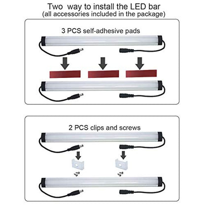 Litever Kitchen Under Cabinet LED Lighting Kit Plug-in, Super Bright, 6 PCS 12 Inches Light Bars, Daylight White, 31W 2000 Lumen, Perfect for Kitchen Cabinet Counter Shelf-(6 Bars Kit-5000K) - color: Black Cable-Daylight White 5000K