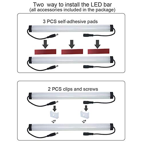 Under Cabinet LED Lighting Kit Plug in or Hardwired, 6 pcs 12 Inches Light Strips, 2000 Lumen, Super Bright, for Kitchen Counter, Closet, Shelf Lights, 31W, Warm White (6 Bars) - color: Black Cable-Warm White 3000K