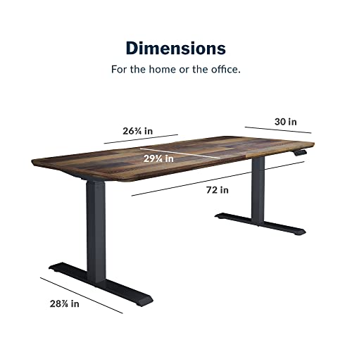 Vari Classic Electric Standing Desk – 72x30 – Reclaimed Wood/Slate - color: Reclaimed Wood / Slate Legs, size: 72 in x 30 in