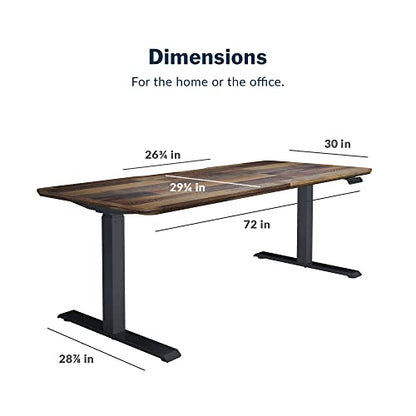 Vari Classic Electric Standing Desk – 72x30 – Reclaimed Wood/Slate - color: Reclaimed Wood / Slate Legs, size: 72 in x 30 in