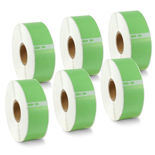 BETCKEY - Replace for DYMO 30252 (1-1/8" x 3-1/2") Labels, [6 Roll/Green] - color: Green, size: 30252 [1-1/8" x 3-1/2"]