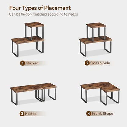 Homeiju Wooden Desktop Organizer Shelf, 2-Tier Adjustable Freestanding Bookshelf Desk Shelf, Stackable Desk Organizer for Office, Dorm, Bedroom, Space Saving, Easy Assembly, Rustic Brown (1 Pack) - size: 1 Pack