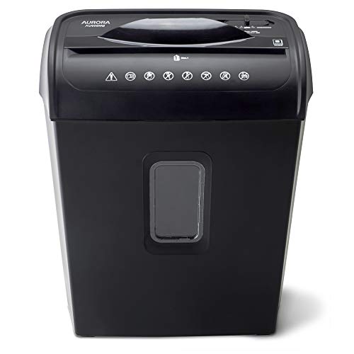 Aurora AU608MB High-Security 6-Sheet Micro-Cut Paper Credit Card Shredder with 3.5-Gallon Wastebasket, 4-Minute Continuous Running Time, Security Level P-4 - style: 6-Sheet Micro-cut