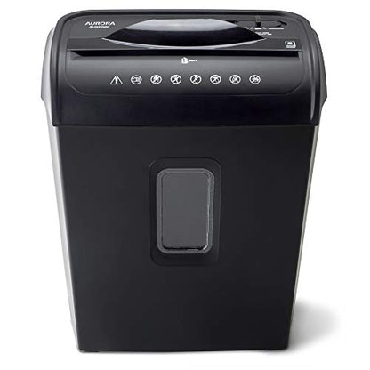 Aurora AU608MB High-Security 6-Sheet Micro-Cut Paper Credit Card Shredder with 3.5-Gallon Wastebasket, 4-Minute Continuous Running Time, Security Level P-4 - style: 6-Sheet Micro-cut