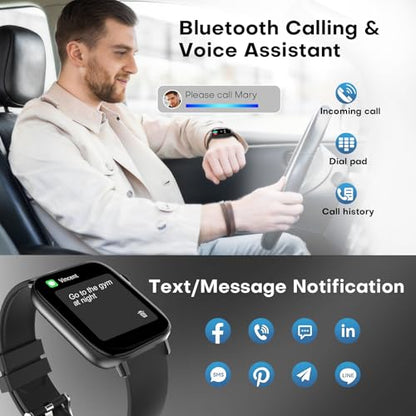 Fitness Tracker Watch - 24/7 Heart Rate, Pedometer, Calorie & Step Counter, Sleep Monitor - IP68 Waterproof Smart Watches for Women Men, Android & iPhone