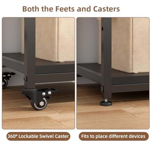 VOWNER 4-Tier Tall Printer Stand with Power Outlet and 4 Lockable Wheels