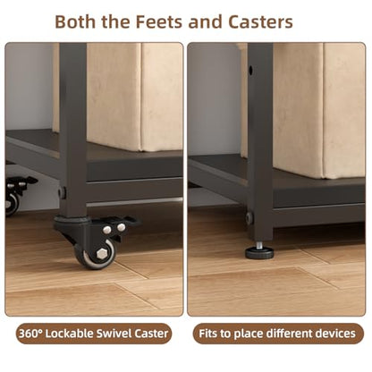 VOWNER 4-Tier Tall Printer Stand with Power Outlet and 4 Lockable Wheels