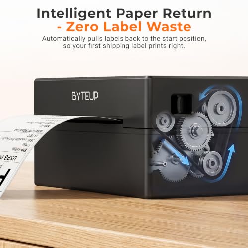 Bluetooth Thermal Shipping Label Printer, 4x6 Wireless for Business | Inkless 150mm/s 203 DPI, Intelligent Paper Return, for Phone Android Windows Mac Chromebook