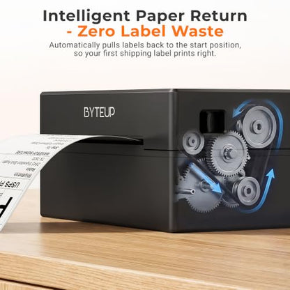 Bluetooth Thermal Shipping Label Printer, 4x6 Wireless for Business | Inkless 150mm/s 203 DPI, Intelligent Paper Return, for Phone Android Windows Mac Chromebook