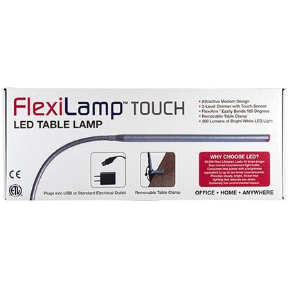 Americanails FlexiLamp Touch - LED Table Desk Lamp - Removable Clamp - Adjustable Lighting for Nail Stations - Manicure Table Light - Flexible Arm – 3 Brightness Levels - Touch Sensor - 300 Lumens - size: Standard