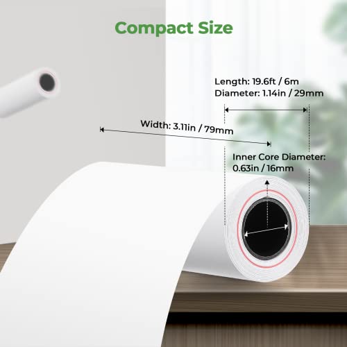 MUNBYN Thermal Receipt Paper 3 1/8 x 19.6ft, 50 Rolls Receipt Paper Work for Star Micronics TSP100 TSP143 Epson 80mm Receipt Printer Square POS Register, BPA Free (80 * 30mm x 50 rolls) - size: 3 1/8" x 19.6', style: 50 Rolls