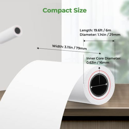 MUNBYN Thermal Receipt Paper 3 1/8 x 19.6ft, 50 Rolls Receipt Paper Work for Star Micronics TSP100 TSP143 Epson 80mm Receipt Printer Square POS Register, BPA Free (80 * 30mm x 50 rolls) - size: 3 1/8" x 19.6', style: 50 Rolls