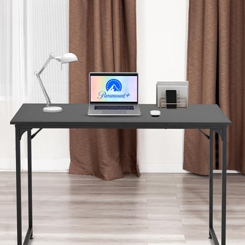 BestOffice Computer Desk,47 inches Home Office Desk Writing Study Table Modern Simple Style PC Desk with Metal Frame,Black - color: Black, size: 47 inch