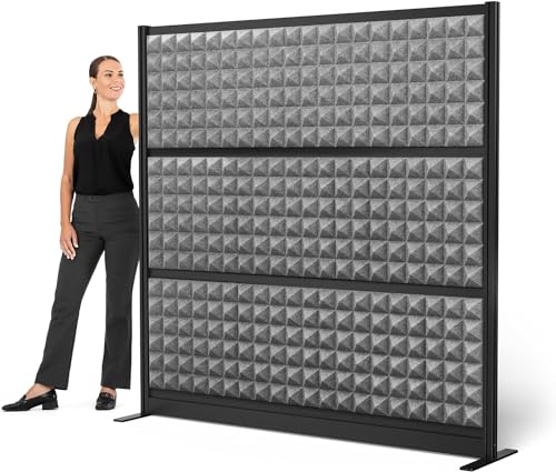 Stand Up Desk Store Studio Modular Wall and Sound Absorbing Room Divider | Sound Dampening Acoustic Panels for Office Cubicle | Noise Reduction and Noise Canceling Office Partition (70'' x 70'') - size: 70" x 70"