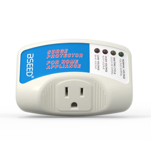BSEED Surge Protector for Refrigerator, Single Outlet Surge Protector Plug in for Home Appliance Multi Function Plug with Protection Wall Mount Power Suppressor for TV/PC/PS5, 15A, 125V, 1875W, 1 Pack - color: 009 1 PACK